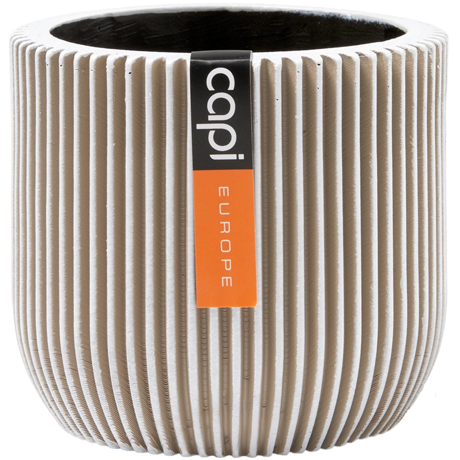 Capi Pflanztopf Groove Kugel Oval Elfenbein 17 cm x 15 cm