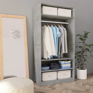 vidaXL Kleiderschrank Betongrau 100x50x200 cm Holzwerkstoff 800229