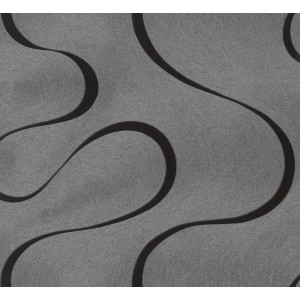 Colani Vliestapete Visions Welle in Silber-Schwarz: Dekorative Tapete mit Wellenmuster.