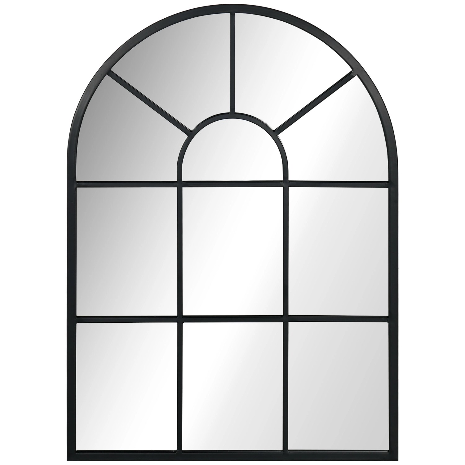Thumbnail - HOMCOM Wandspiegel Fensterspiegel 70 x 50 cm mit Metallrahmen Schwarz
