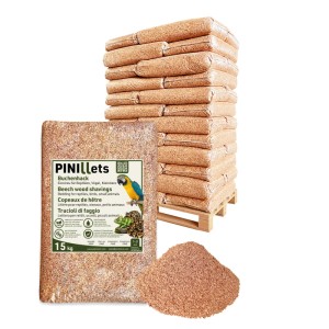 PINI Buchenhack 540 kg Staubfreie Hygienische Einstreu Fein Terrarium Vögel