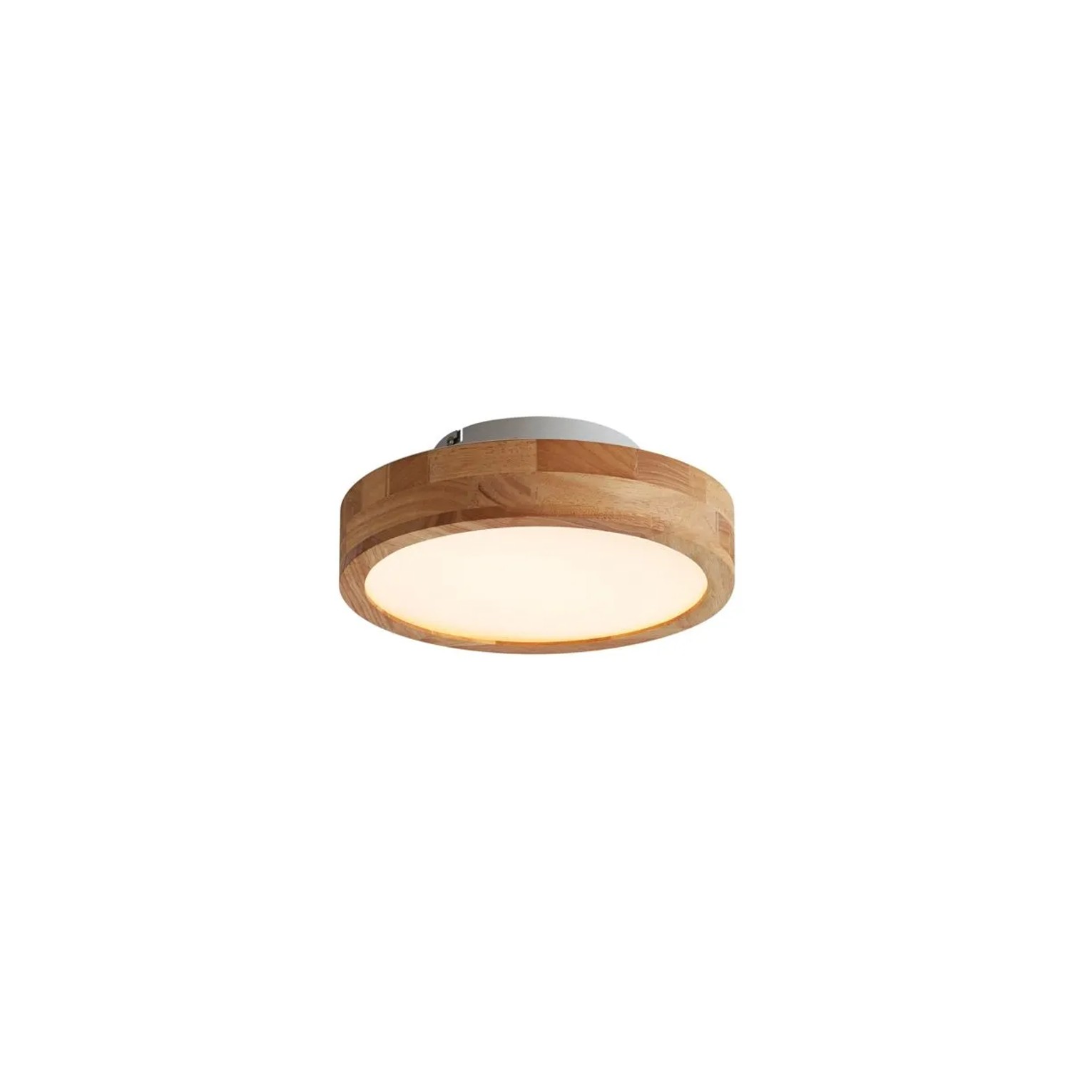 QAZQA Skandinavische Deckenleuchte Holz 30cm inkl  LED Dimmbar Pecker
