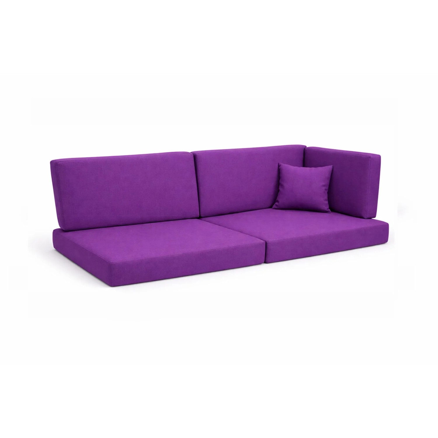 Setgarden Comfort Palettenkissen 6er Set Outdoor 120x50x10cm Sitzkissen + Rückenkissen 120x40x10cm 1tlg Violett