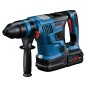 Bosch Professional Akku-Bohrhammer GBH 18V-34 im Koffer, blau/schwarz, mit Zusatzhandgriff.