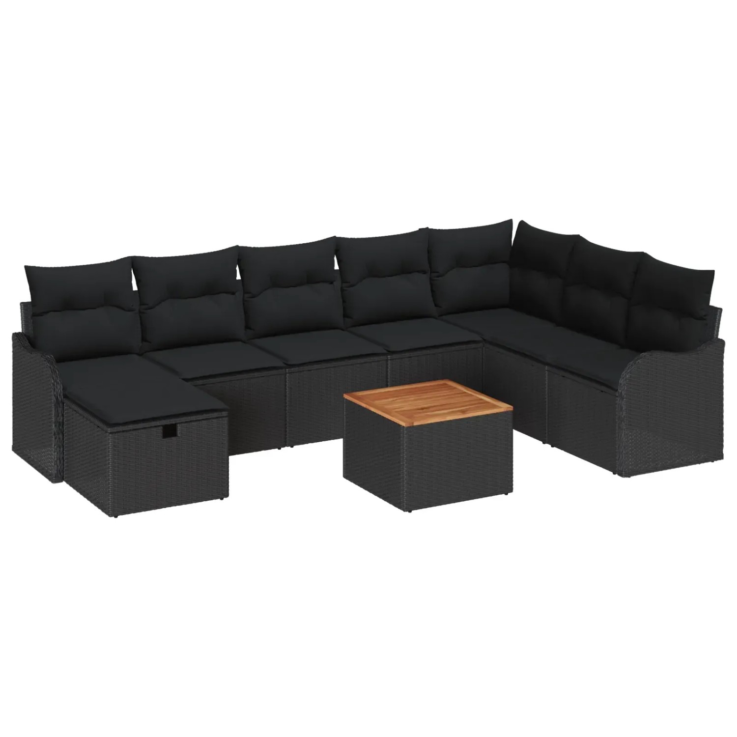vidaXL Garten-Sofa-Set mit Kissen 9-Tlg Schwarz Poly Rattan 3360831 günstig online kaufen