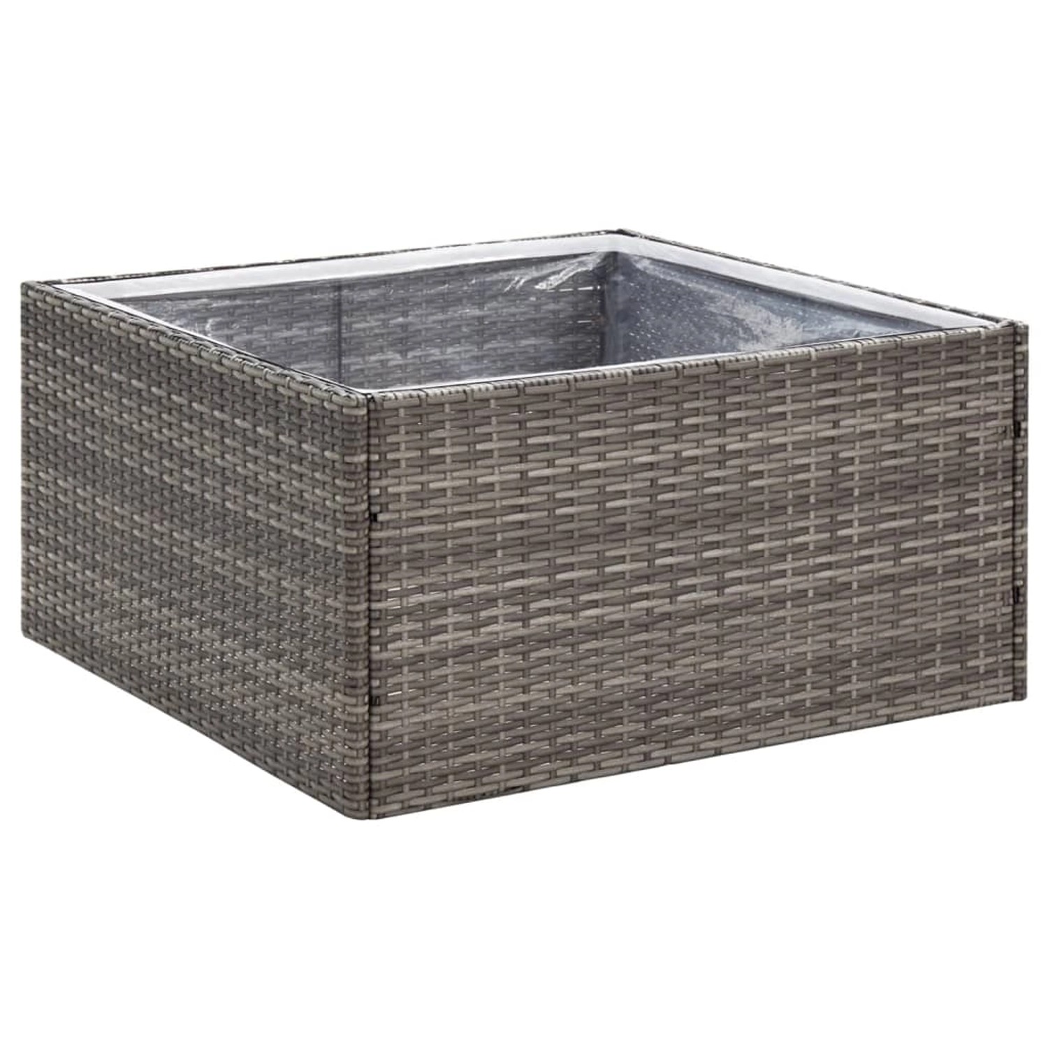vidaXL Pflanzkübel Grau 80x80x40 cm Poly Rattan 319175