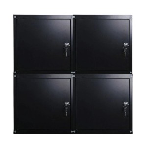 PROREGAL Mega Deal 4x Schließfachwürfel Cubic HxBxT 35 x 35 x 35 cm Schwarz