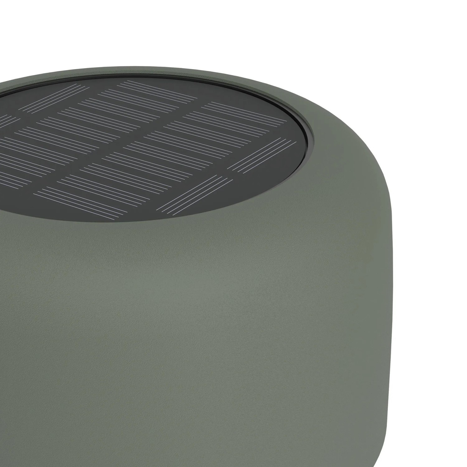 Grüne EGLO ROCCANOVA Solar Tischleuchte mit Touchdimmer und Solarpanel.