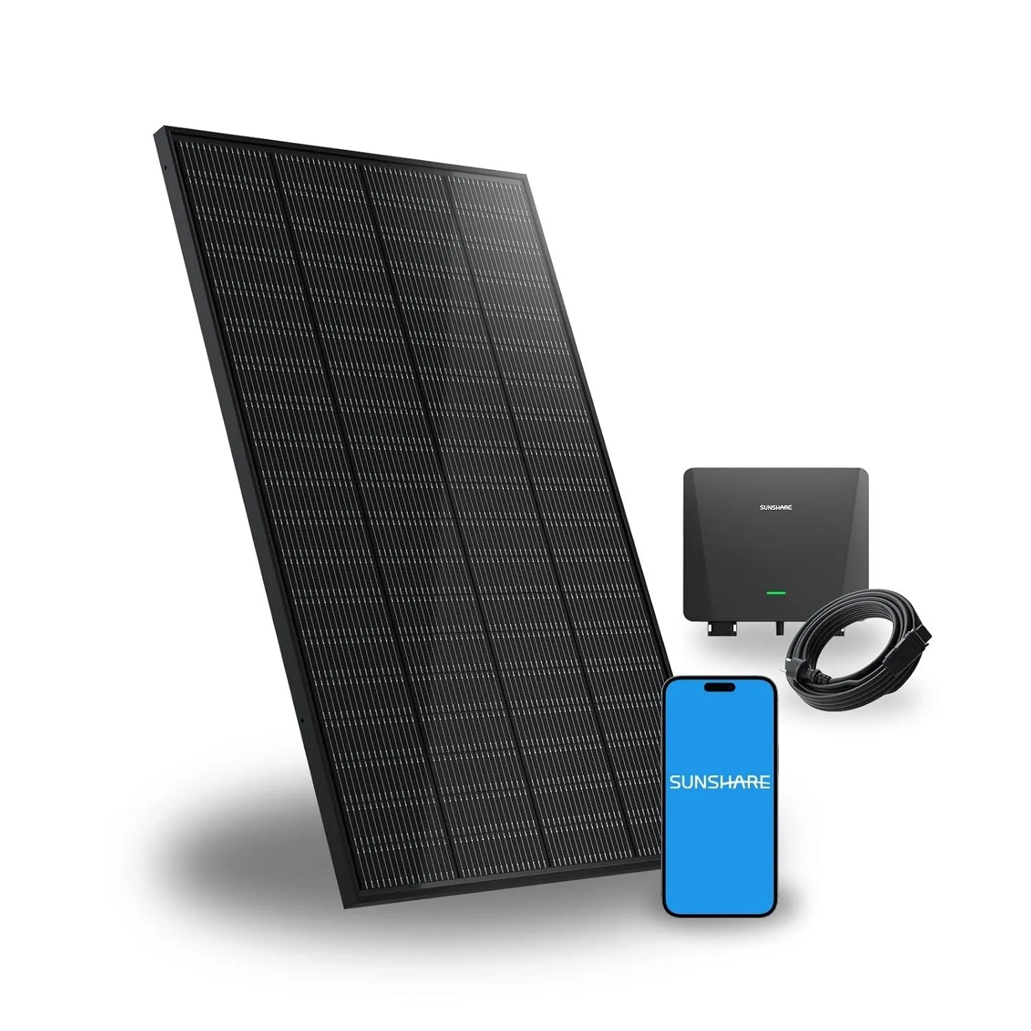 Image of SUNSHARE Ray 200W Balkonkraftwerk Ohne Halterung Solarsystem Für Balkon Terrasse Dach