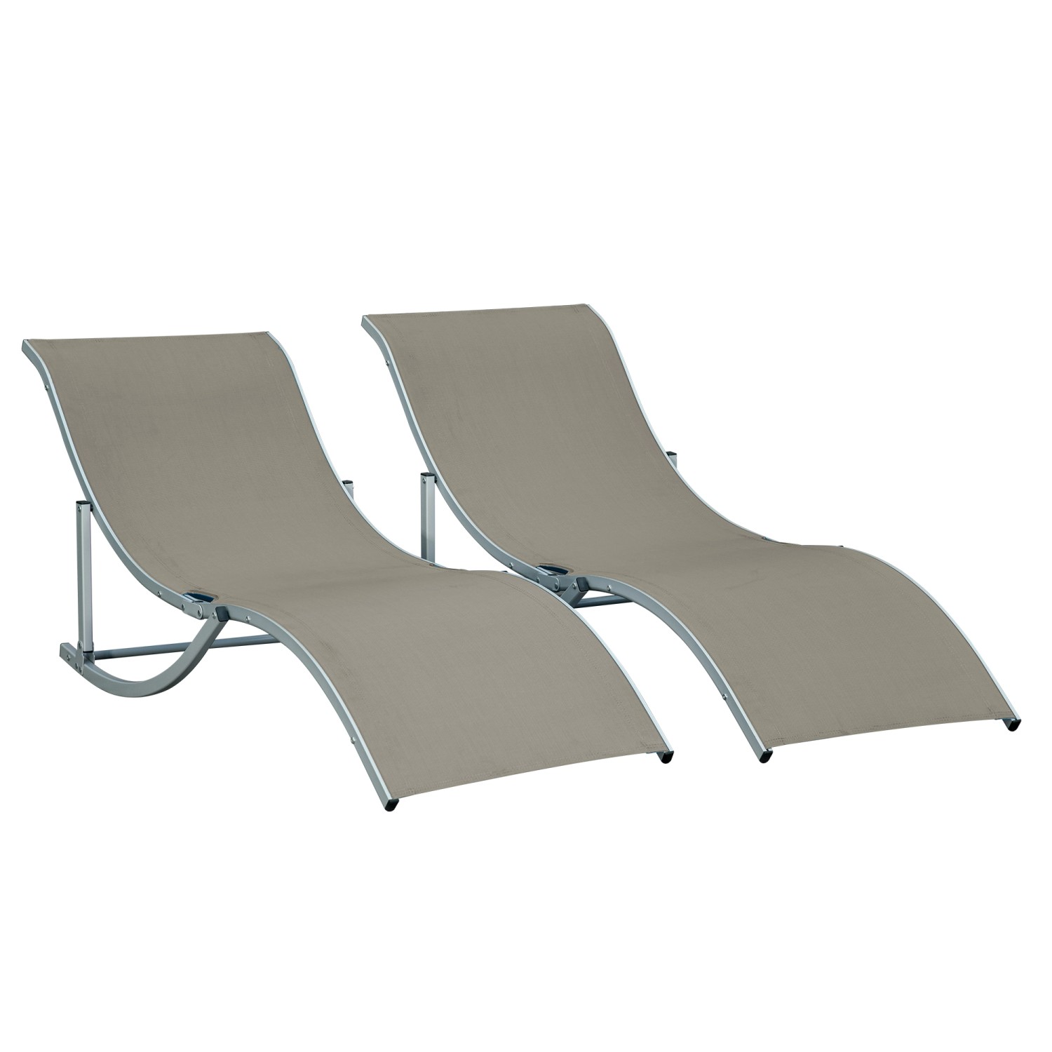 Outsunny Sonnenliege Gartenliegen Relaxliege Ergonomisch Hellgrau günstig online kaufen