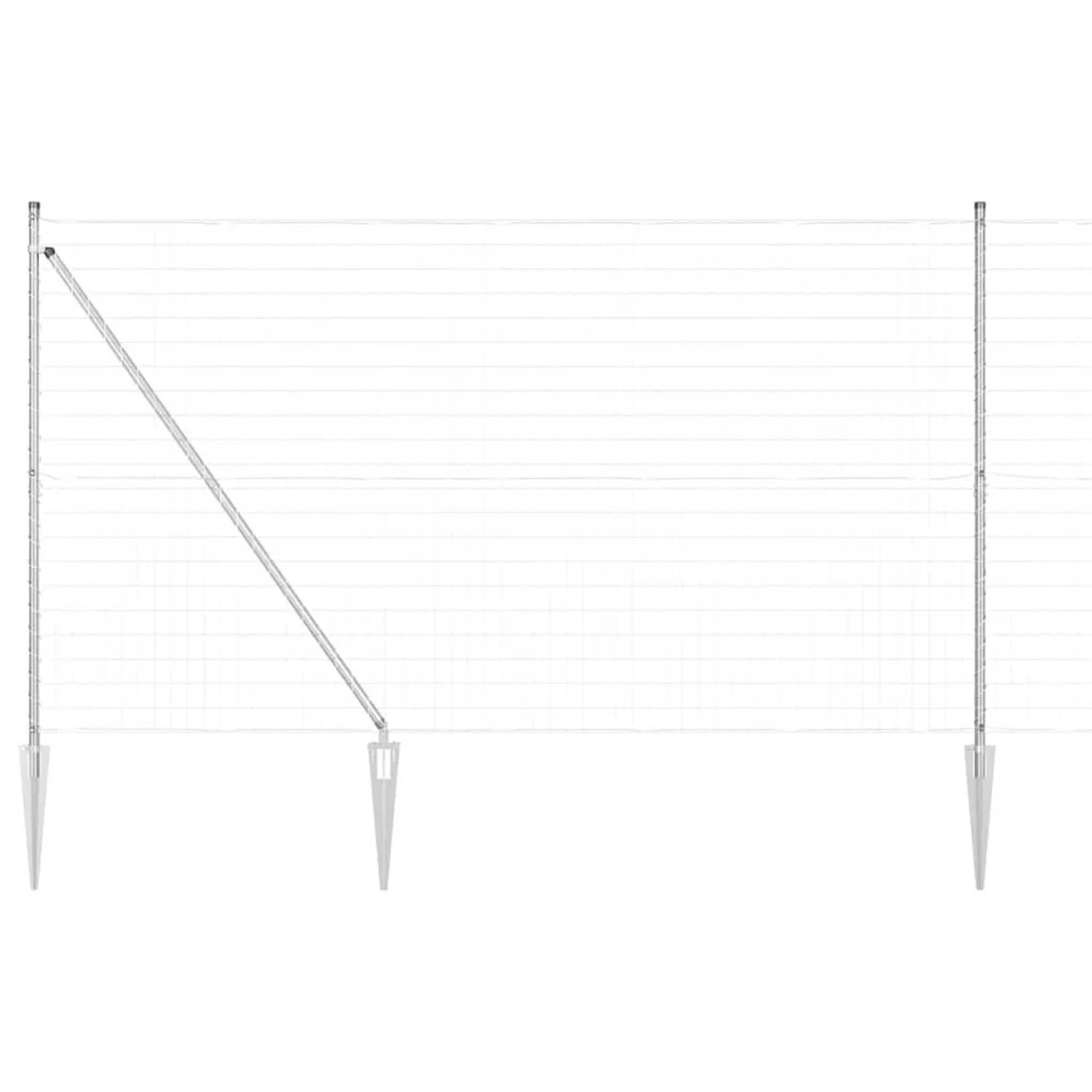 vidaXL Zaun mit Pfosten Silber 1,6 x 10 m Stahl 3350731 günstig online kaufen