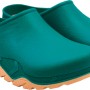 Grün-braune Gartenclogs, Größe 45/46, ideal für Gartenarbeit und Freizeit.