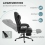 Schwarzer Vinsetto Bürostuhl mit Fußstütze und Leinenoptik, ergonomisch und verstellbar.