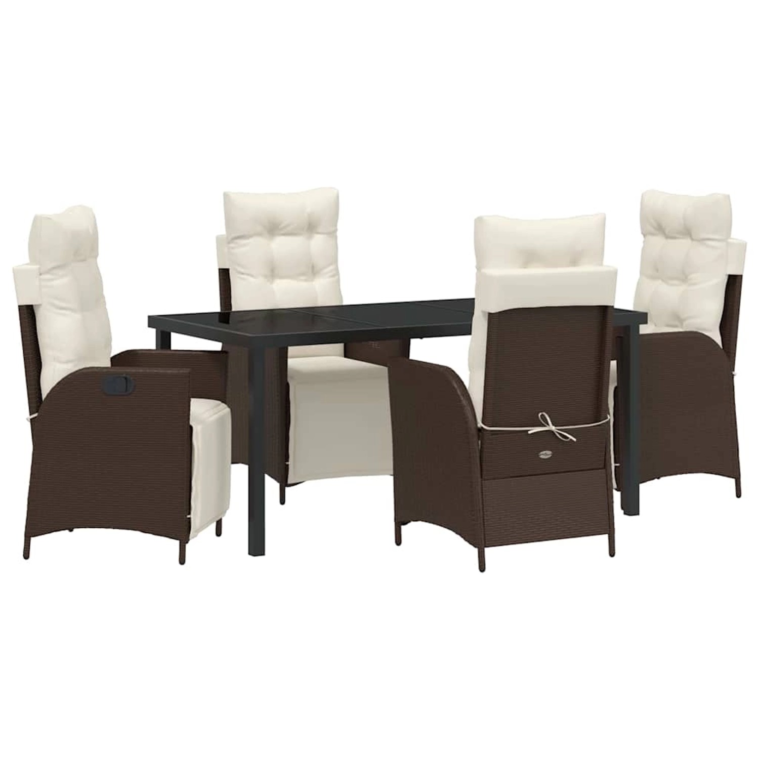 vidaXL Garten Essgruppe 5-Tlg Braun Poly Rattan 3380543 günstig online kaufen
