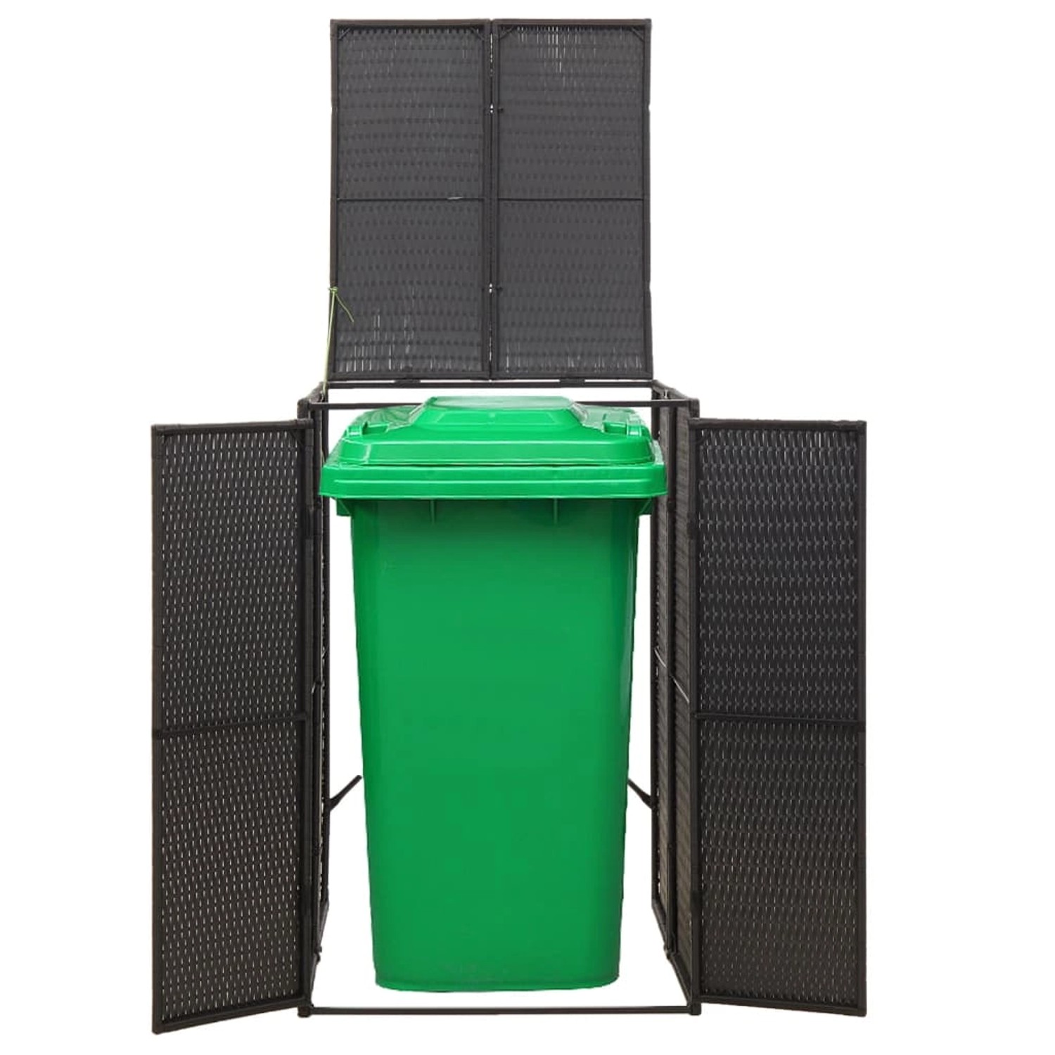 Thumbnail - vidaXL Mülltonnenbox für 1 Tonne Schwarz 70x80x117 cm Poly Rattan