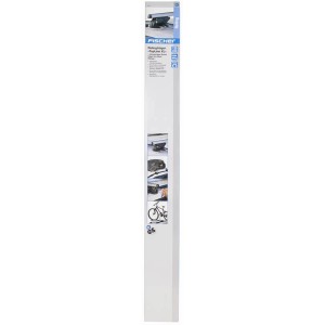 Verpackung des Fischer Relingträger TopLine XL 1,35 m für integrierte Dachreling. Abschließbarer Dachträger aus Aluminium.