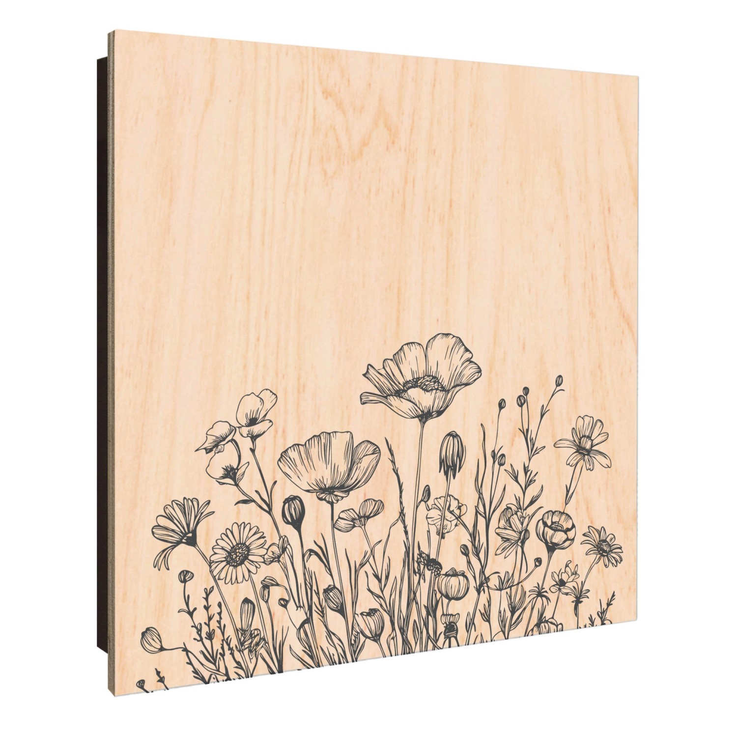 Banjado Schlüsselkasten Holz 30x30cm Schwarz Scharnier Rechts 50 Haken Desi günstig online kaufen