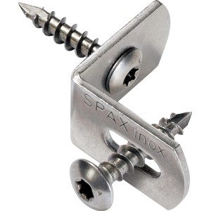 Spax Zaunverbinder 4er-Set, blank, 7x35mm, zur Holz-Zaunbefestigung.