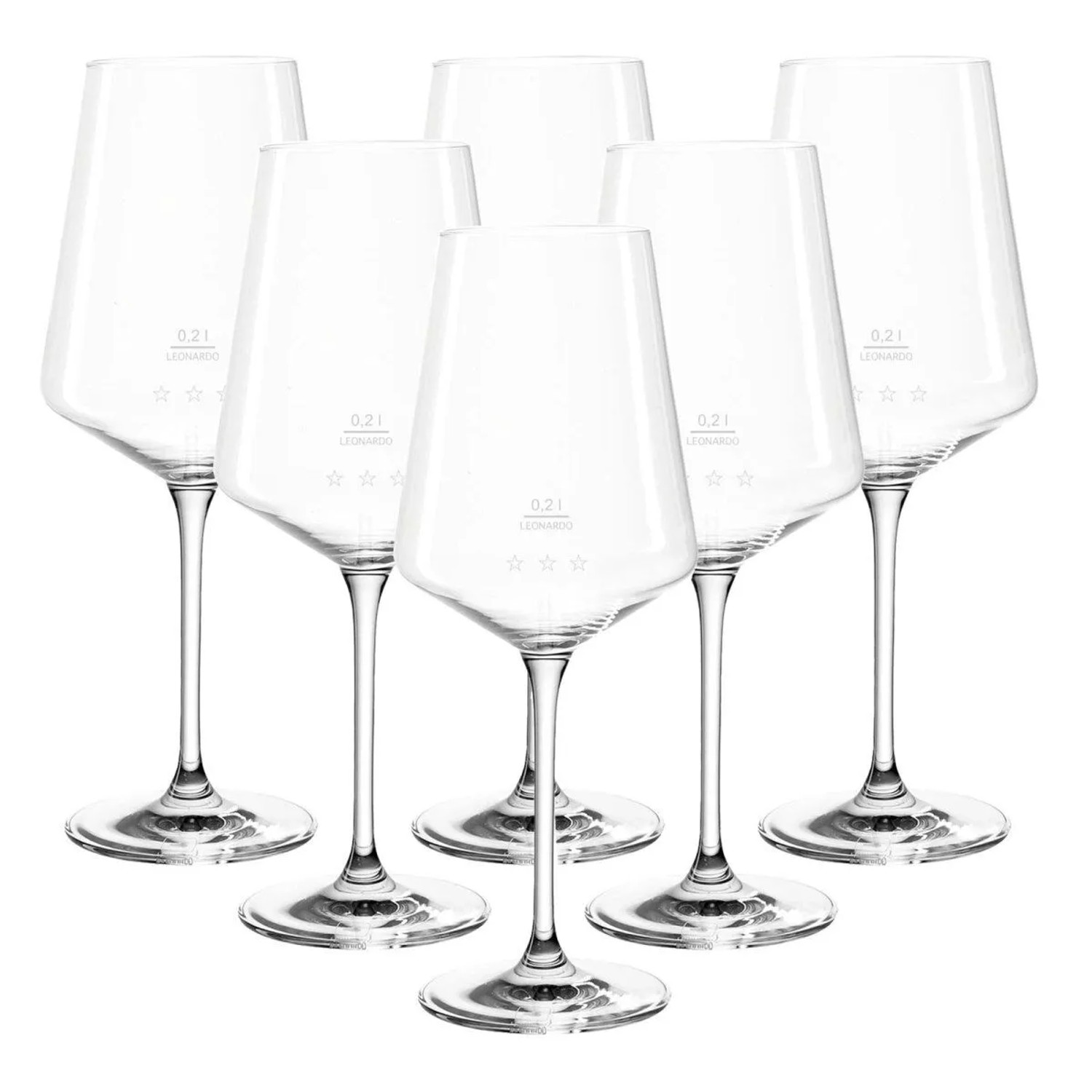 Leonardo Puccini Weißweinglas 0,2, Geeicht 6er Set Gastro-Edition