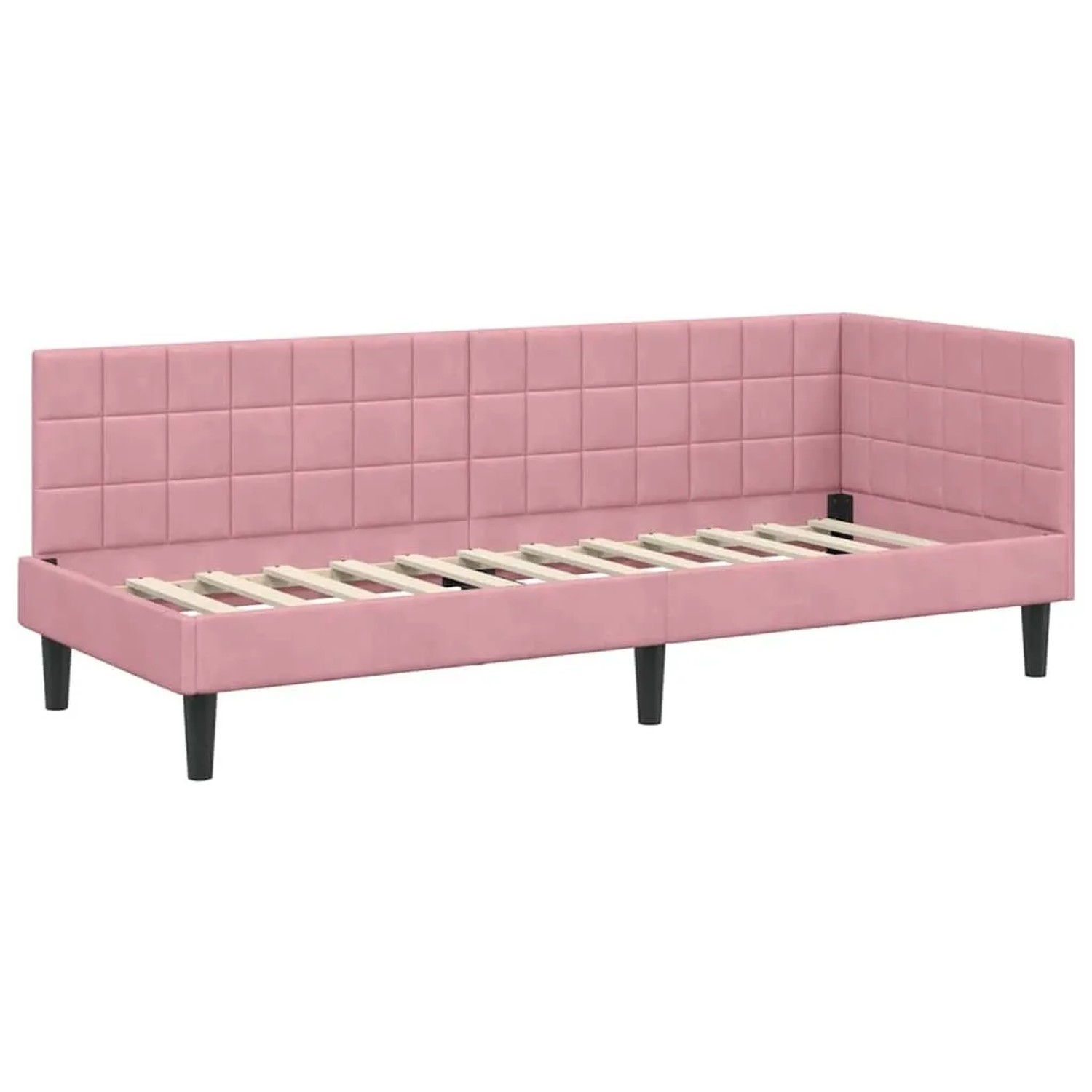 vidaXL Eckbettgestell mit Kopfteil Rosa 80 x 200 cm Stoff 42016411 günstig online kaufen