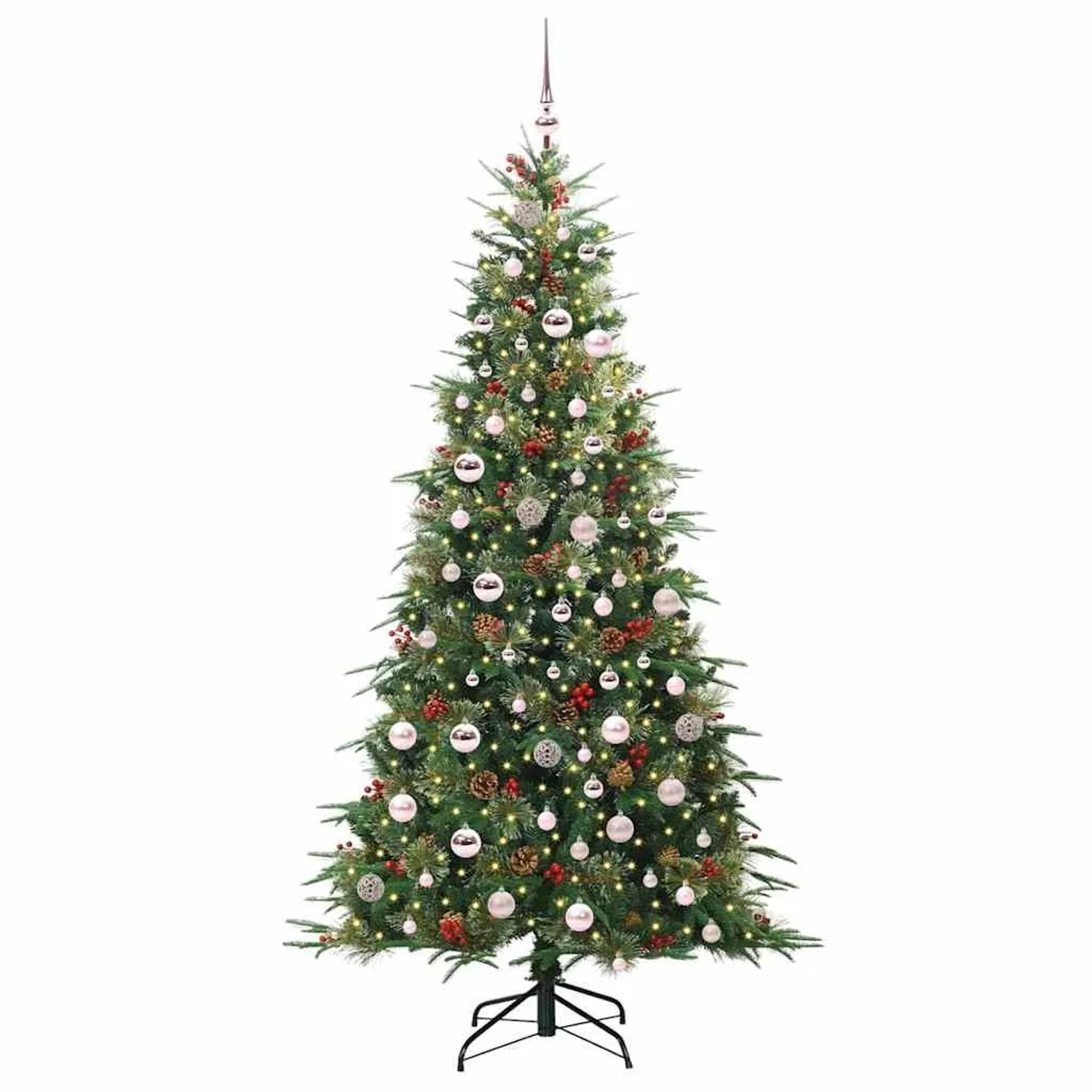 vidaXL Künstlicher Klappbarer Weihnachtsbaum Grün 210 cm PE und PVC 3397434