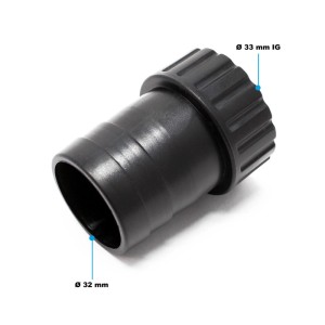 Sunsun Ersatzteil: Schwarzer Anschluss für Poolfilteranlage, Ø 33 mm IG und Ø 32 mm Schlauchanschluss.