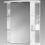 Sieper Spiegelschrank, 55 cm breit, mit Beleuchtung und Glasablagen für Badutensilien.