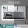 Emke Badspiegel 120x60cm mit LED Beleuchtung und Touchschalter, Kaltweißes Licht.