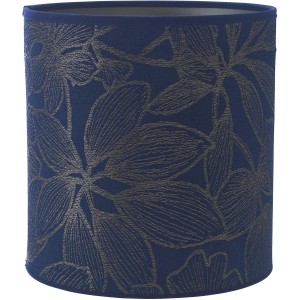 PR Home Lampenschirm Celyn Ziba, blau mit goldenem Blütenmuster, für E27 Lampen