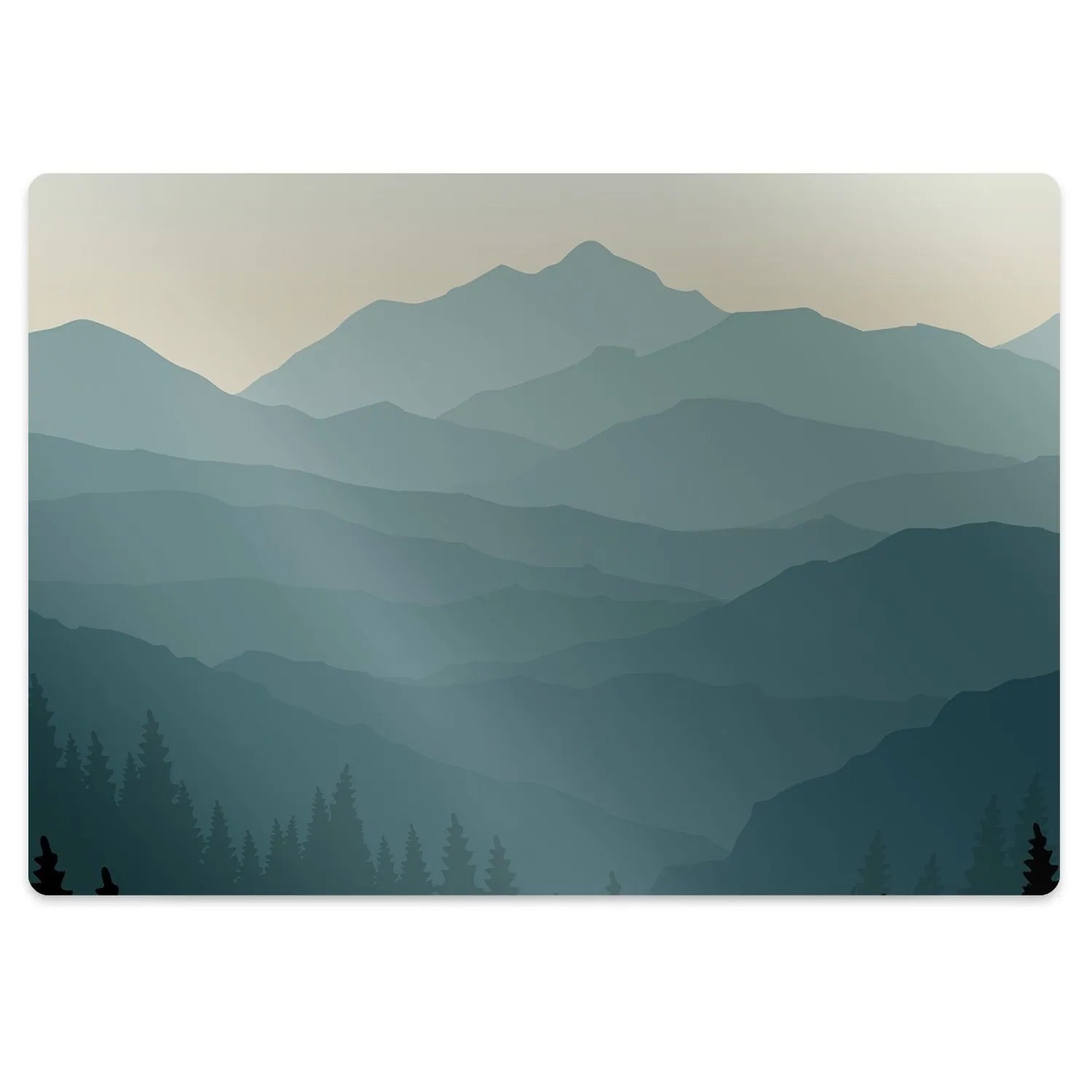 Tulup Bodenschutzmatte Wald Bürostuhlmatte 120x90 cm Blau Stuhlmatte Fußbodenschutzmatte