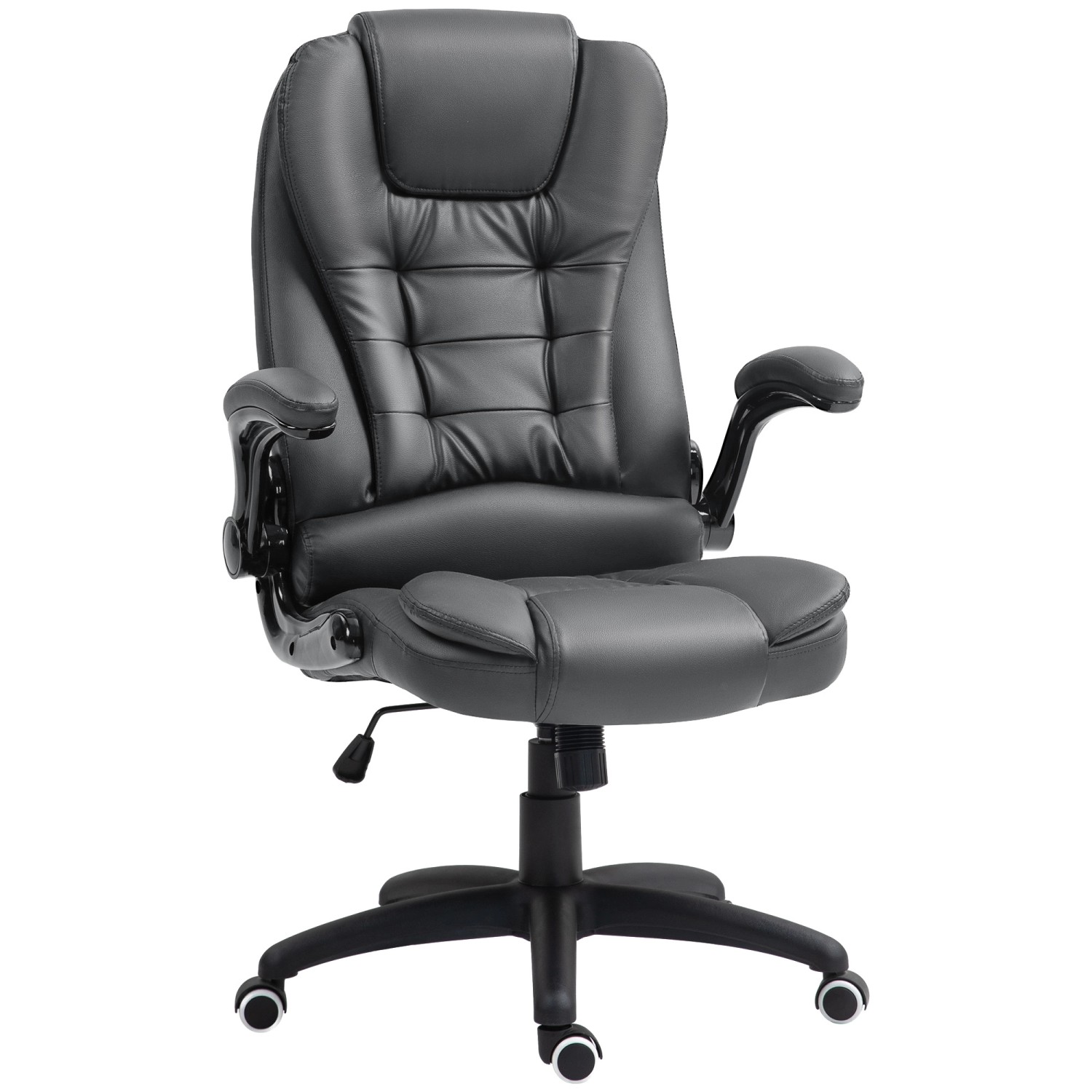 HOMCOM Bürostuhl Kunstleder Dunkelgrau 60L x 69B x 111-121H cm günstig online kaufen