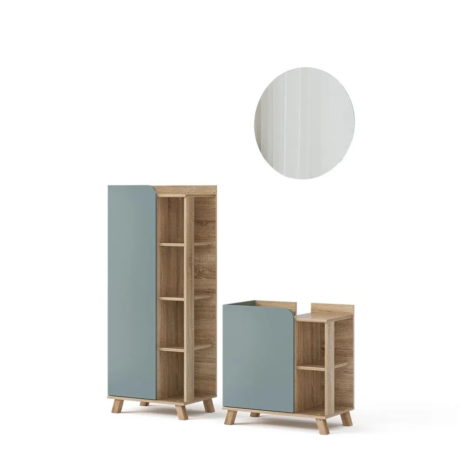 Vicco Badmöbel-Set Karen Sonoma/Blau 60 x 65 3-teilig