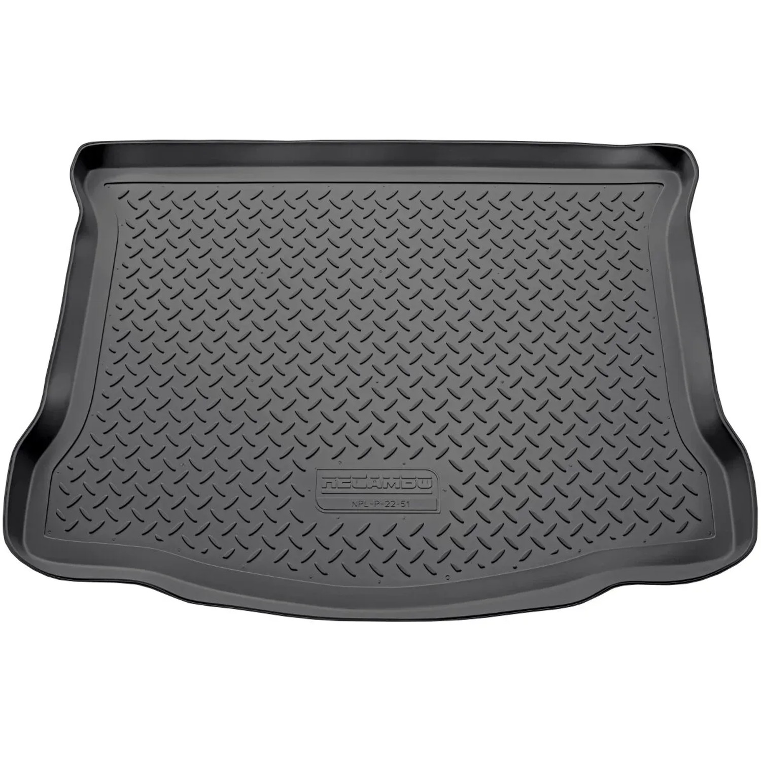 Schwarze Gummi Kofferraumwanne mit Rand für Ford KUGA I (2008-2013), passgenaues Autozubehör.