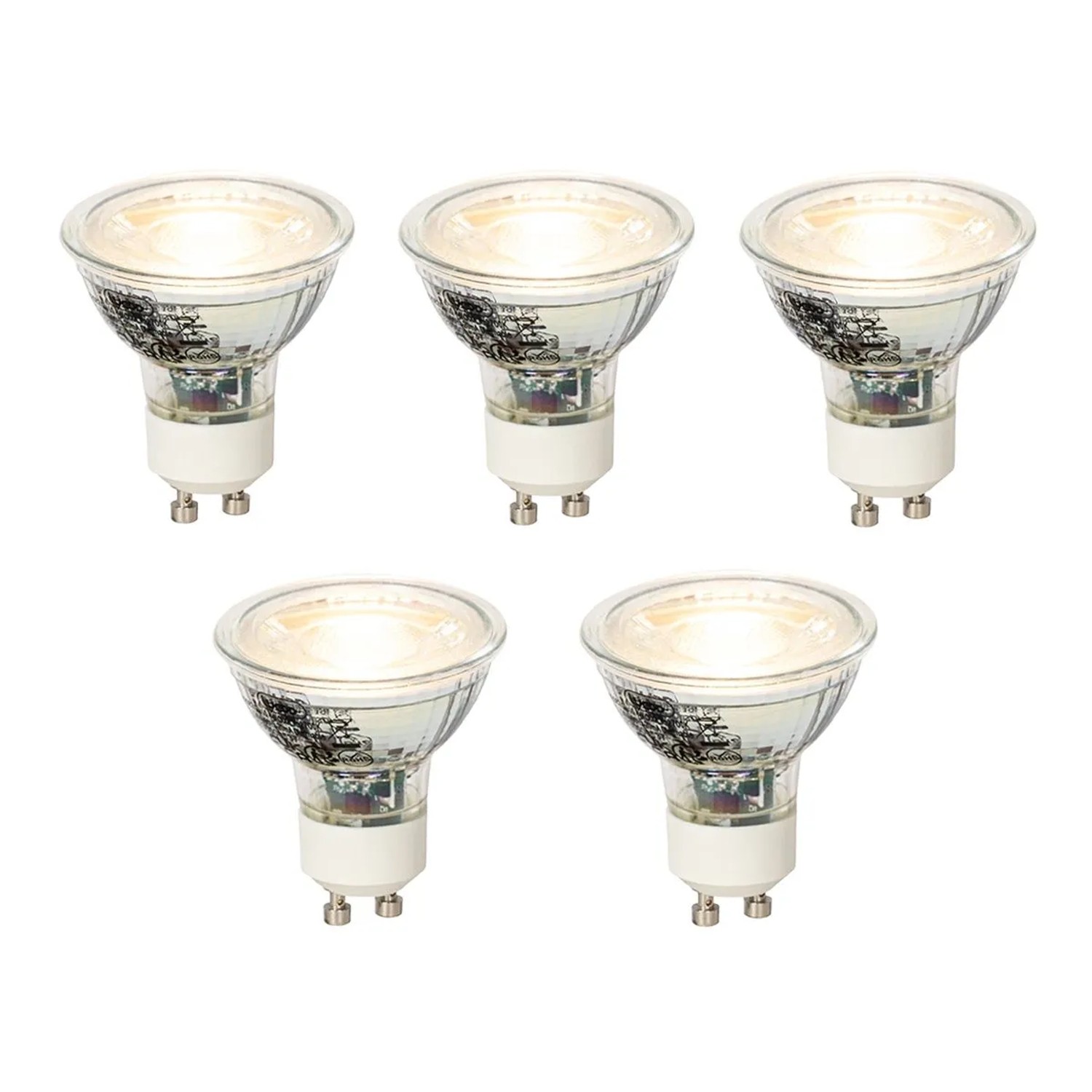 LUEDD Set aus 5 Dimmbaren GU10 LED Leuchtmitteln 4W 300,m 2700K
