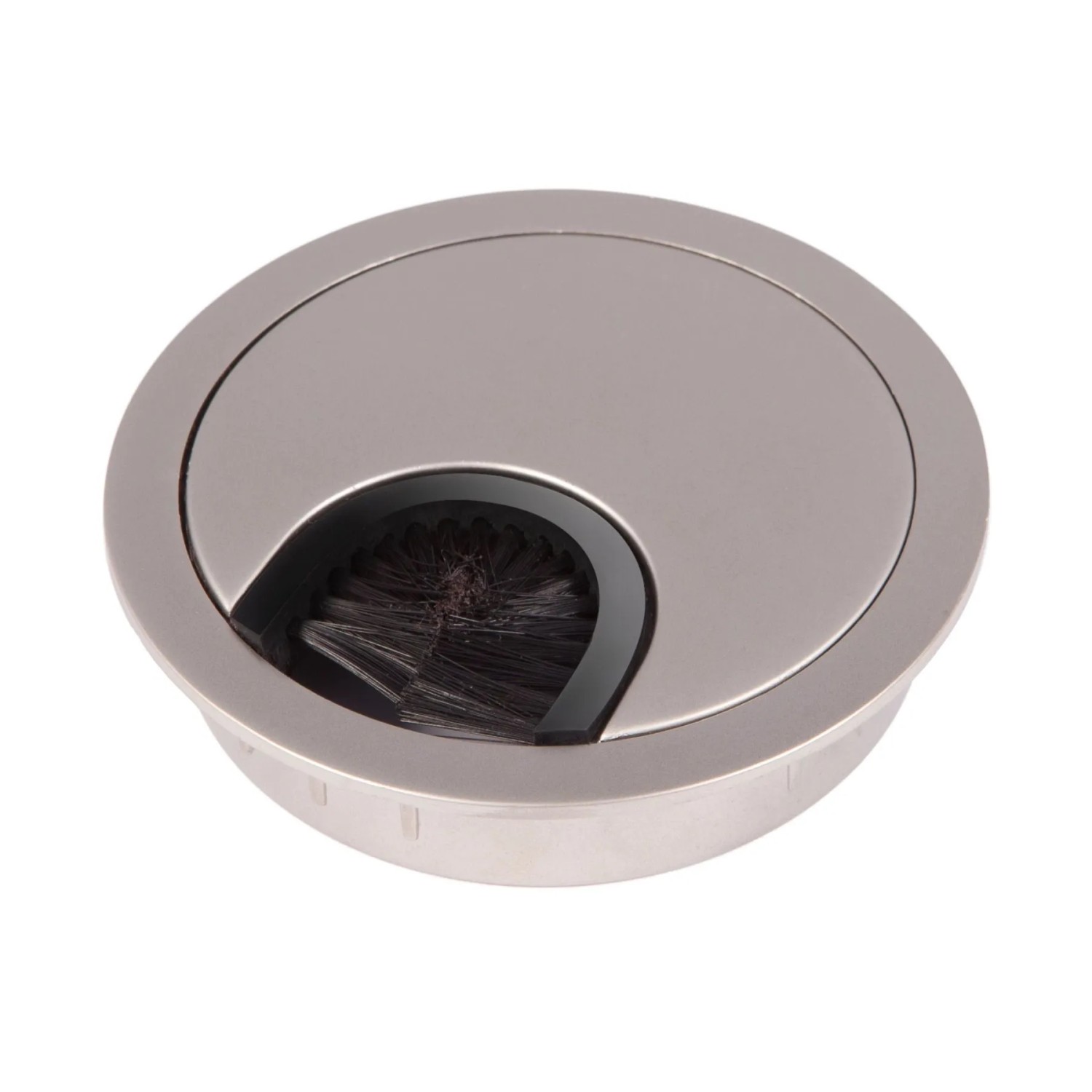 SOTECH Kabeldurchlass Metall Ø60 mm Edelstahloptik Matt mit Bürstendichtung