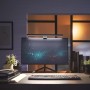 Schwarze Philips Edison Bildschirmleuchte am Monitor, LED-Tischleuchte für blendfreies Licht.