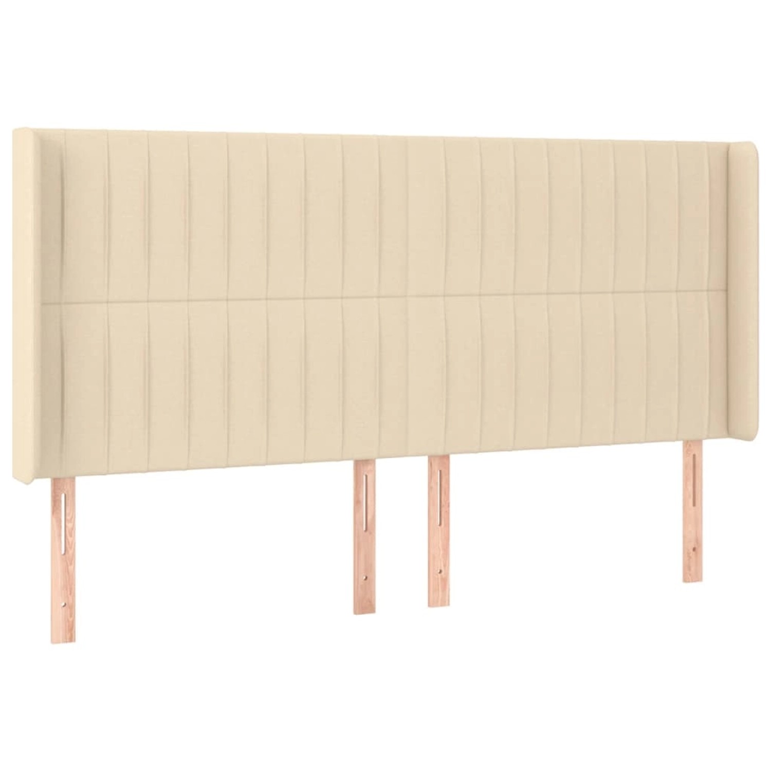 vidaXL LED Kopfteil Creme 203x16x118/128 cm Stoff 3124313