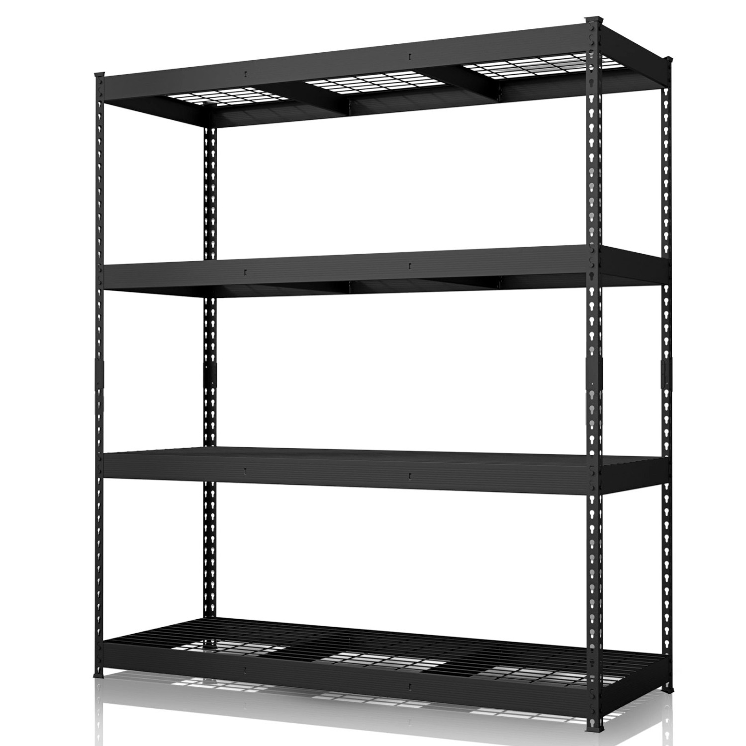 Floordirekt Schwerlastregal Yukon Rivet 4 Böden Schwarz 180 x 160 x 60 cm günstig online kaufen
