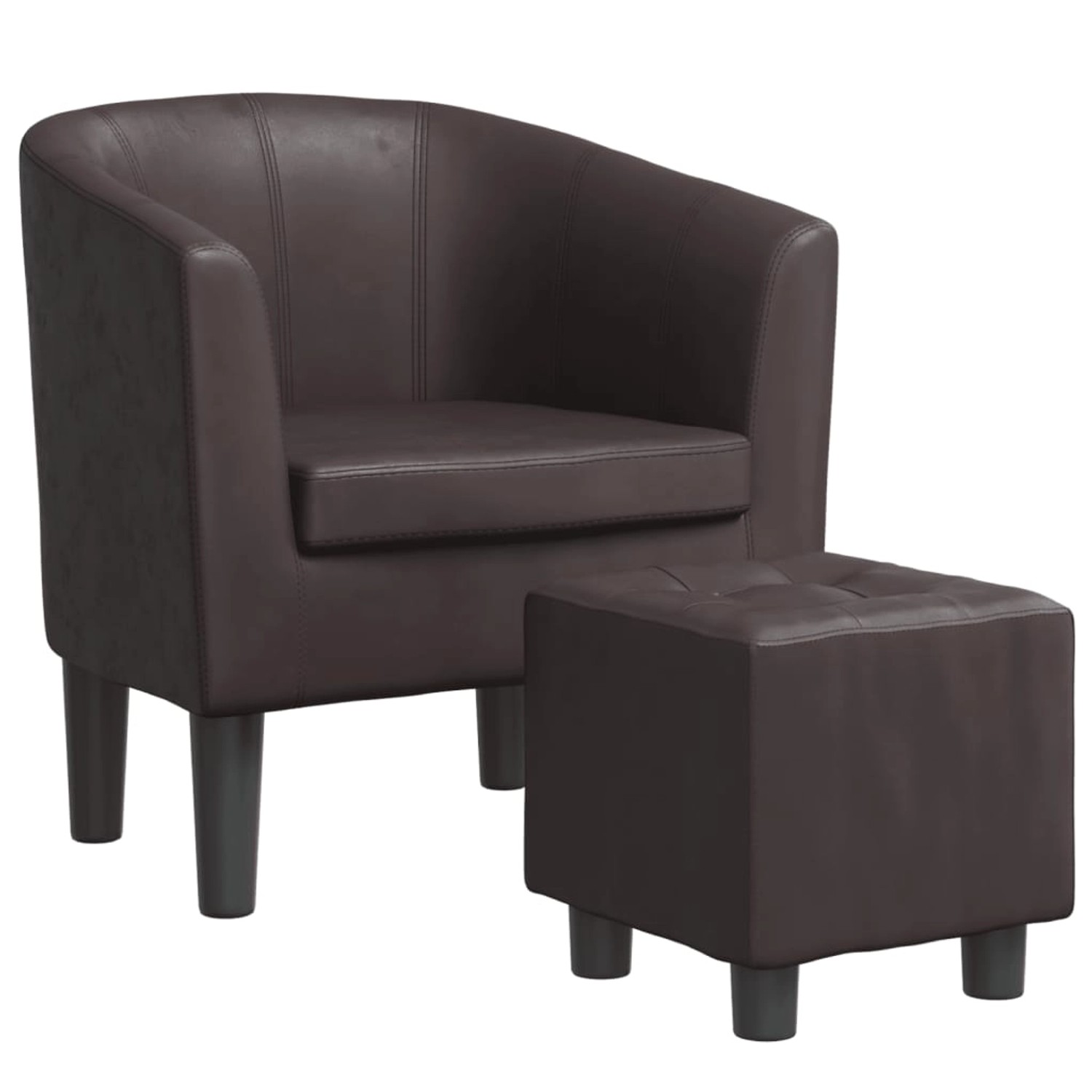vidaXL Clubsessel mit Fußhocker Braun Kunstleder 356493 günstig online kaufen