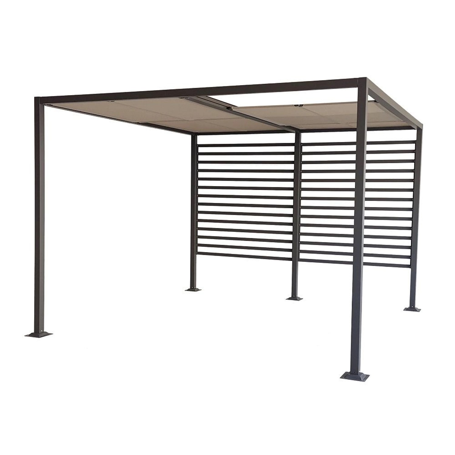Jet-Line Gartenpavillon Amun aus Alu mit Schiebedach 3 x 4 Meter in Anthraz günstig online kaufen
