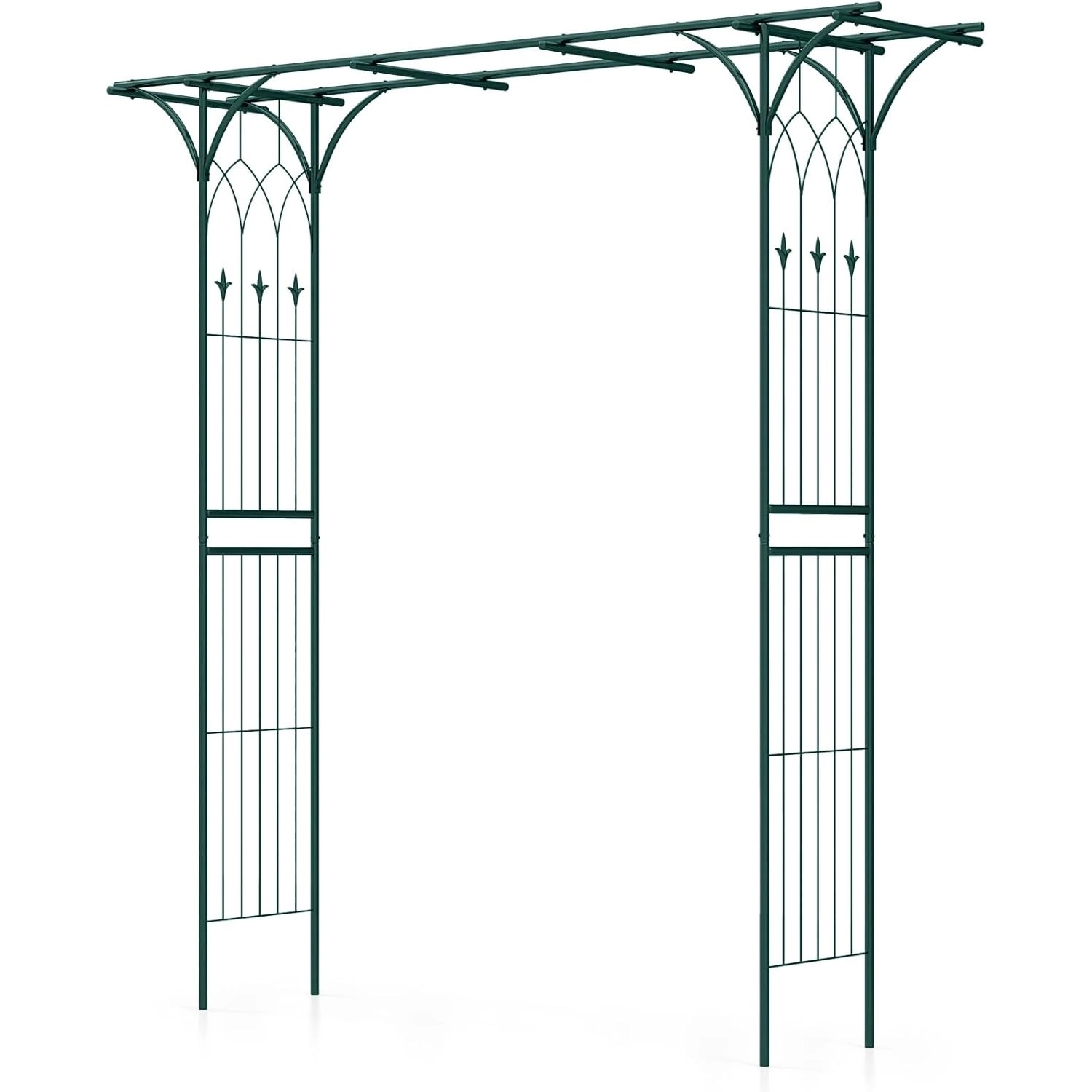 Costway Rosenbogen Metall Torbogen Garten 205x52x205cm Grün