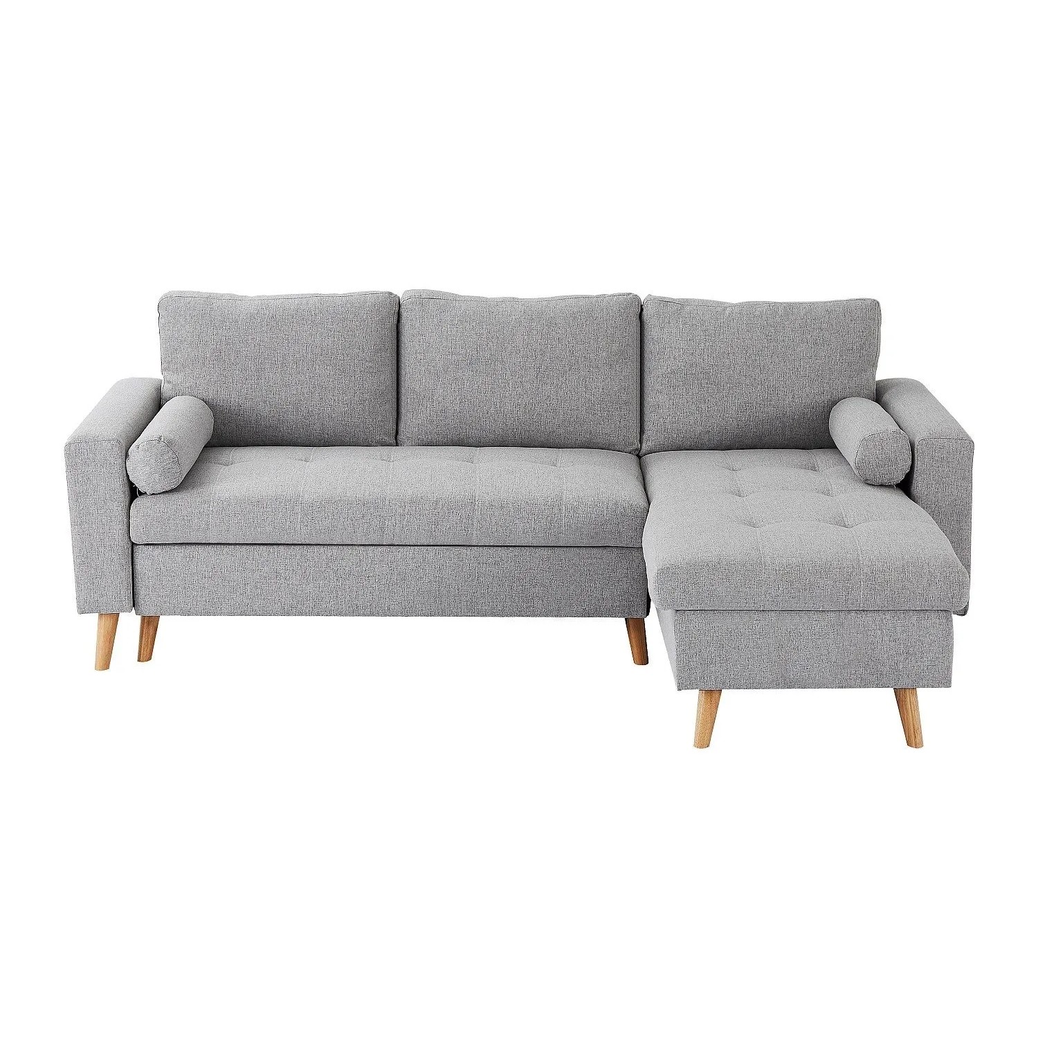 Vente-unique Schlafsofa Kori Hellgrau 225 cm