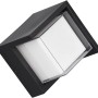 Moderne, schwarze Reality LED-Außenwandleuchte Puno mit weißem Diffusor.