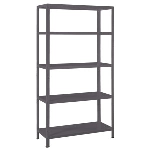 Schulte Steckregal, Grundregal, 190x100x45 cm, schwarz, mit 5 Böden. Ideal für Lager und Keller.