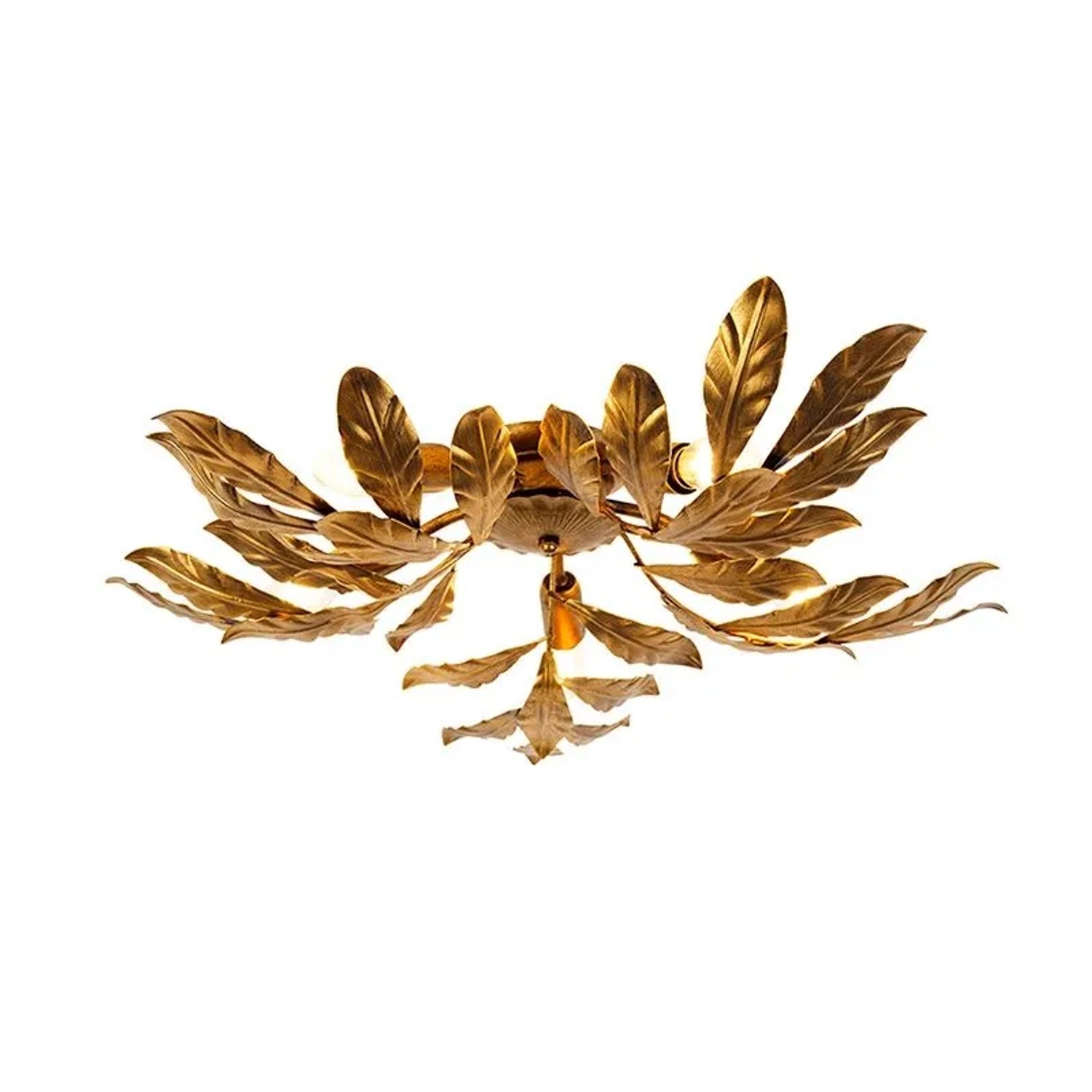 QAZQA Vintage Deckenlampe Antik Gold 5-flammig Linde