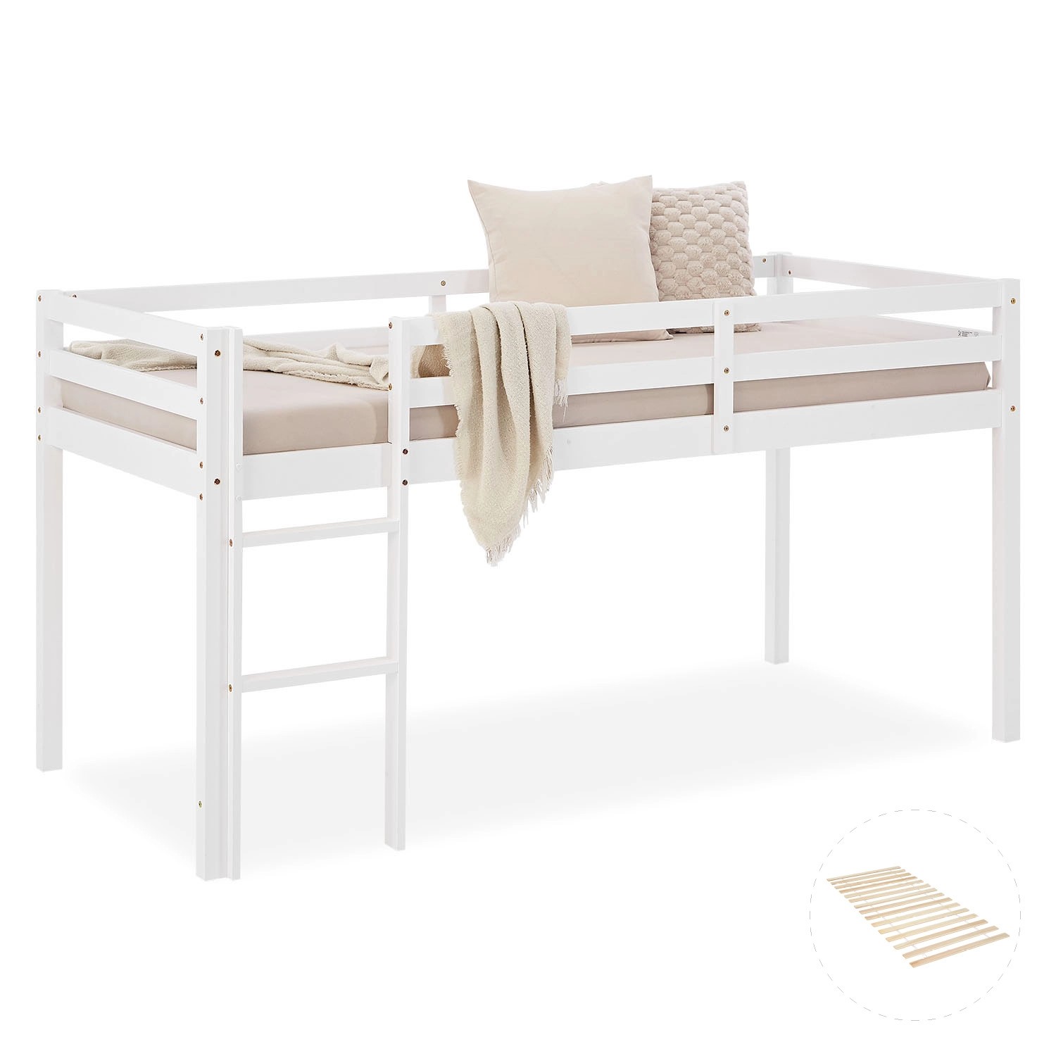 Homestyle4u Kinderbett 90x200 mit Lattenrost in Weiß 2252 günstig online kaufen