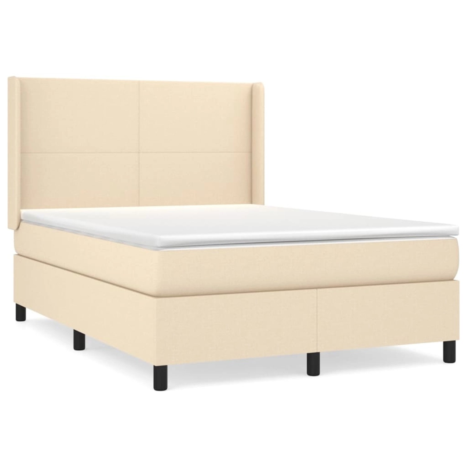 vidaXL Boxspringbett mit Matratze Creme 140x190 cm Stoff1376835 günstig online kaufen