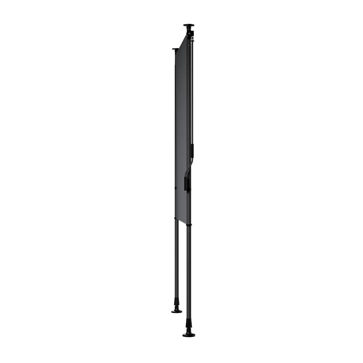 Graue Juskys Senkrechtmarkise Barbados 100x310 cm als Sonnen- und Sichtschutz für Balkon und Terrasse.