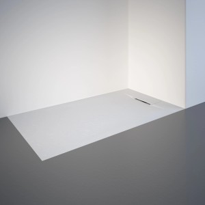 Rechteckige, extraflache Schulte Duschwanne ExpressPlus, 140x80 cm, in Weiß mit Ablauf.