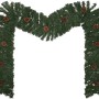 Dunkelgrüne Kunsttannengirlande (270 cm) mit Tannenzapfen für Weihnachtsdeko.